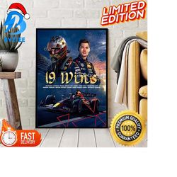 max verstappen break the f1 record with 19 wins in 2023 home poster