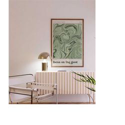 motivational art sage green print, sage green art exhibition poster, preppy wall art dorm decor bar cart art, gradient p