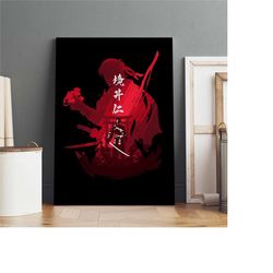 ghost of tsushima poster, jin sakai wall art, premium canvas print, game fan gift, christmas present