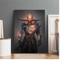 diablo poster, astaroth wall art, rolled canvas print, game poster gift christmas present
