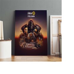 fallout poster, new vegas wall art, premium canvas print, game fan gift, christmas present
