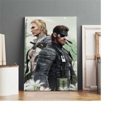 metal gear solid poster, big boss wall art, premium canvas print, game fan gift, christmas present