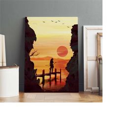 tomb raider poster, lara croft wall art, premium canvas print, game fan gift, christmas present