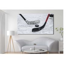 hockey wall dcor hockey art hockey canvas ice rink print hockey stick winter sport hockey gift sport photo hockey poster