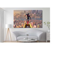 spider-man across canvas wall art,spiderman wall art,marvel avenger art,spiderman poster,avenger poster decor, gift for