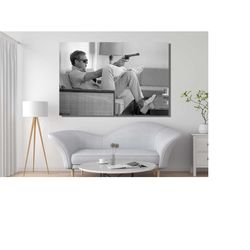 steve mcqueen, steve mcqueen print, steve mcqueen canvas wall art, legendary actor canvas print, famous canvas wall, fam