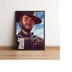 the good the bad and the ugly poster, movie poster, minimalist art, vintage poster, retro poster, art print, wall art, c