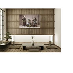 19th century samurai in japan - japanese vintage art photography print poster canvas wall art