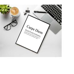 framed carpe diem gift, carpe diem definition, wall art, wall decor, poster, a4, a3, funny, bespoke, rick and morty insp