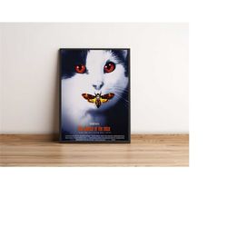 funny cat poster, the silence of the lambs, cat lover poster, catwallart, pussy wall art, funny home decor, cat room dec