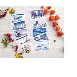 postcard set of 10 - ghibli characters and japanese woodblock print mashup