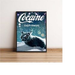 funny cat poster, cat lover poster, cat wall art, pussy wall art, funny home decor, cat room decor, funny poster gift