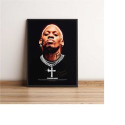 dennis rodman poster, dennis rodman wall art, rodzilla, basketball player, nba poster, chicago bulls, vintage poster, re