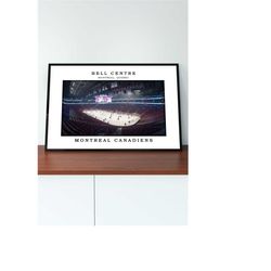 bell centre stadium poster | bell centre canvas print | canvas framed poster | black white stadium | nhl hockey gift | s