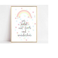 children's picture, poster, baptism gift, birth gift, nursery children's room, confetti, rainbow children's room 'be wil