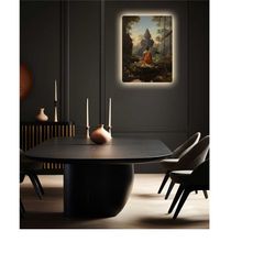 buddha metal canvas, indian tribal wall art, yoga boho wall art, oriental wall decor, living room decor, christmas gift,