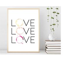 wine poster, wine print, wine gift, wine saying, wine definition, wine picture 'love wine'
