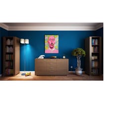 oriental portrait printed home metal canvas, pink aesthetic man wall poster, home wall hangings, aesthetic poster, large