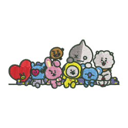 bt21 mascot embroidery design bts mascot embroidery file anime embroidery