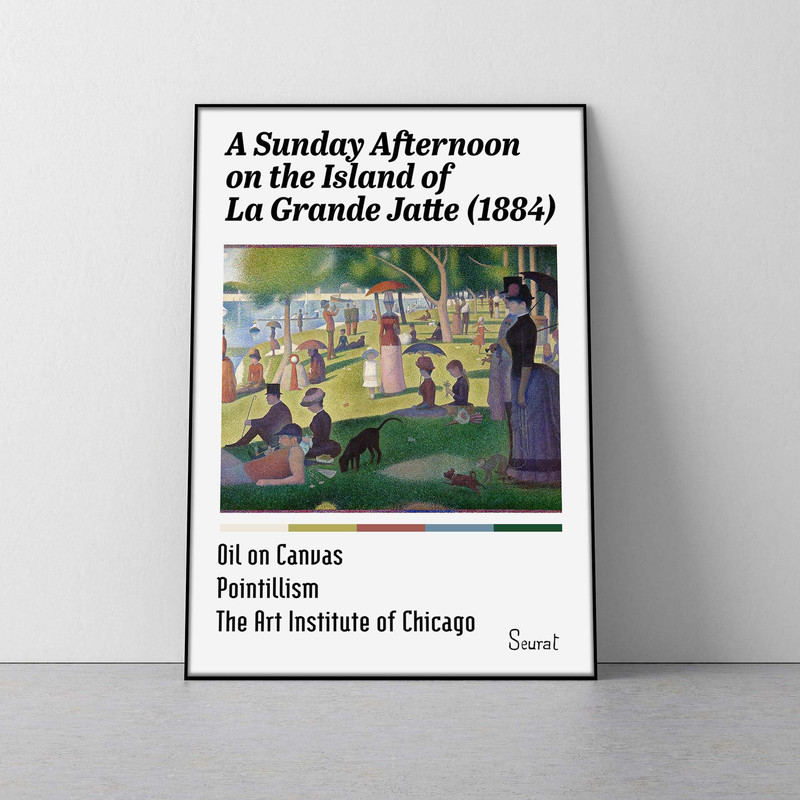 A Sunday Afternoon on the Island of la Grand Jatte poster Georges Seurat A Sunday on la Grand Jatte painting print seurat pointilism.jpg