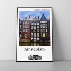 amsterdam poster  amsterdam print amsterdam netherlands poster holland travel poster amsterdam travel poster dutch poste