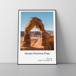 arches national park poster  arches print arches national park print utah poster utah print moab utah travel poster