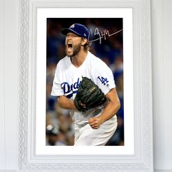 clayton kershaw la dodgers poster clayton kershaw poster clayton kershaw la dodgers wall art autograph print mlb poster