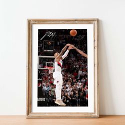damian lillard poster  damian lillard portland trail blazers poster blazers wall art blazers posters dame time dame doll