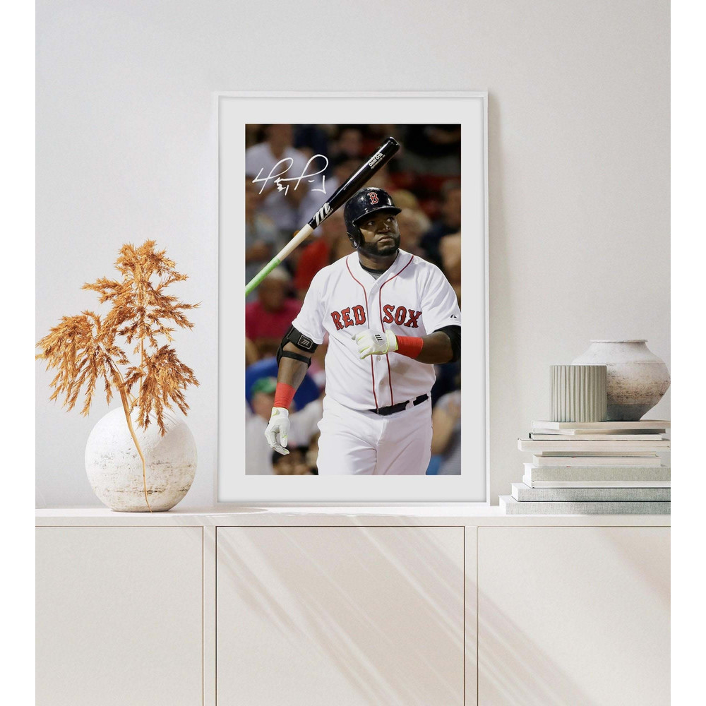 David Ortiz Boston Red Sox poster David Ortiz poster Boston Red Sox wall art david ortiz autograph print mlb posters red sox print.jpg