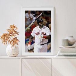 david ortiz boston red sox poster david ortiz poster boston red sox wall art david ortiz autograph print mlb posters re