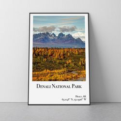 denali national park poster denali print denali national park poster alaska poster denali national park