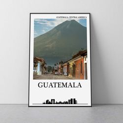 Guatemala poster  guatemala print guatemala city travel poster guatemala wall art guatemala photography posters of guate