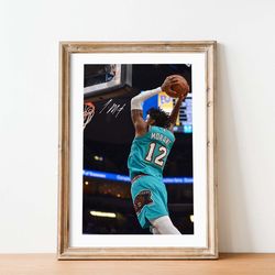 ja morant grizzlies poster ja morant memphis grizzlies poster ja morant wall art memphis grizzlies ja morant print