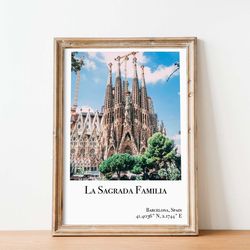 la sagrada familia poster  sagrada familia barcelona poster sagrada familia basilica cathredal poster catholic church ba