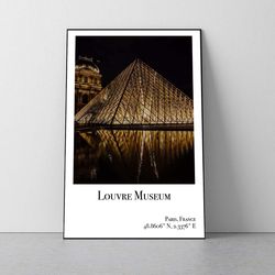 louvre museum poster louvre poster paris france louvre museum print paris poster france travel art paris louvre poster