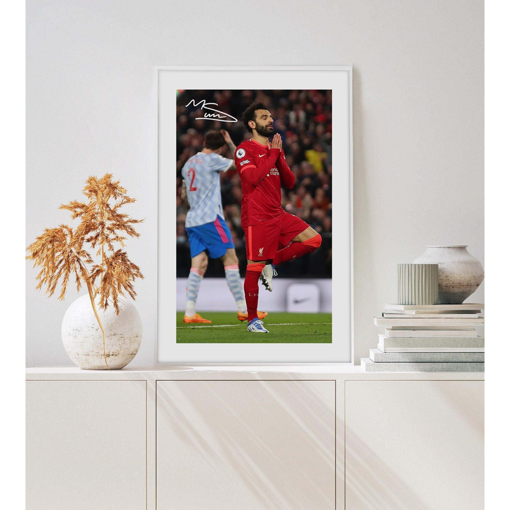 Mohamed Salah Liverpool poster Mo Salah poster liverpool poster champions league salah autograph liverpool wall art.jpg