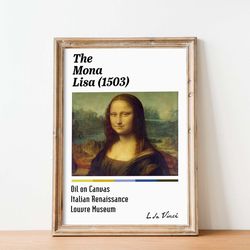 mona lisa poster  da vinci mona lisa print mona lisa art fine art louvre poster mona lisa print