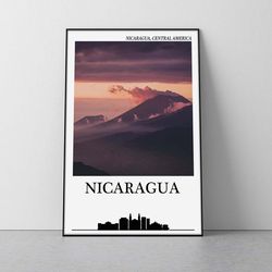 Nicaragua poster  nicaragua print managua travel poster nicaragua wall art nicaragua photography posters of nicaragua ma