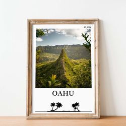 oahu hawaii poster  oahu hawaii print honolulu poster hawaii travel poster oahu travel poster hawaii wall art oahu poste