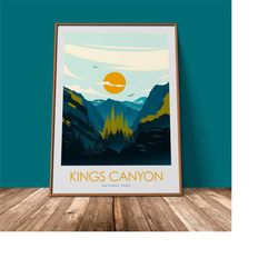 kings canyon print | national park poster | sierra nevada mountains | art print | california | designed by studio incept