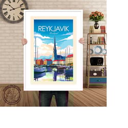 reykjavik travel poster print reykjavik iceland wall art wall hanging home decor reykjavik gift travel gift birthday wed