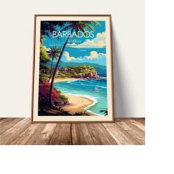 barbados travel poster print barbados caribbean wall art wall hanging home decor barbados gift travel gift birthday wedd