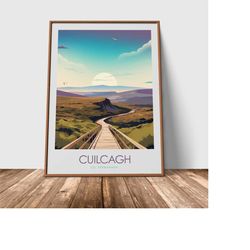 cuilcagh mountain print northern ireland travel poster wall art gift