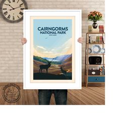 cairngorms print, cairngorms national park, scotland poster, national park art print by studio inception