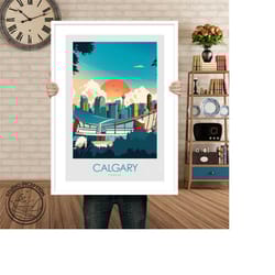 calgary canada print calgary wall art wall hanging home decor travel gift birthday wedding gift