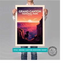 grand canyon print, grand canyon national park travel poster gift