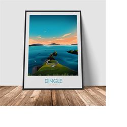 dingle dunquin pier irish travel poster, ireland travel poster, ireland art print, irish prints, irish poster, prints, p