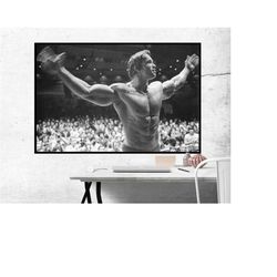 arnold schwarzenegger bodybuilding poster, room decor, home decor, art poster for gift