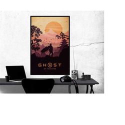 ghost of tsushima poster, video game art, room decor, home decor, art poster for gift