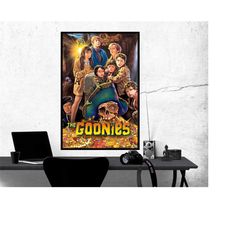 the goonies movie poster, vintage movie poster, room decor, home decor, art poster for gift